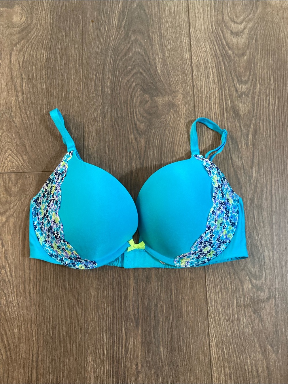 Victoria's Secret Blue Push Up Plunge Bra Size 34D